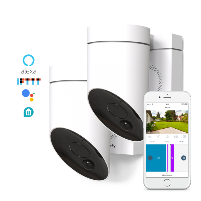 Caméra de surveillance Somfy® avec sirène, blanche